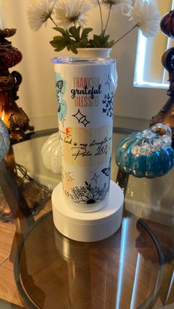 20 Ounce Tumbler thankful grateful blessed.