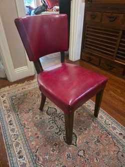 Vintage Mid-Century Red Vinyl Dining / Side Chair – $25
