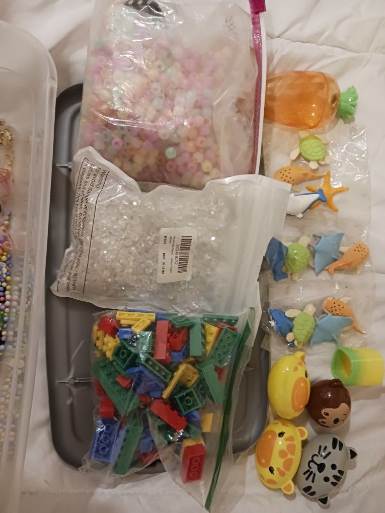 Sensory Box With Beads And Plastic Eggs