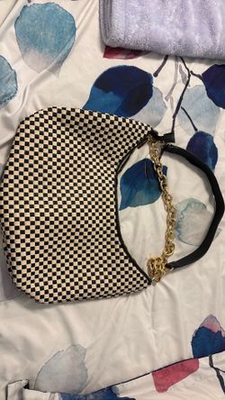 Black and Beige Checkered Handbag