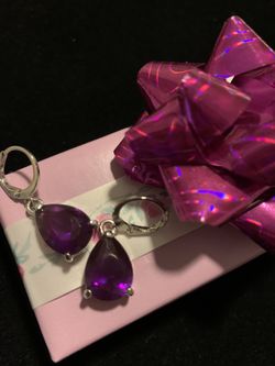 Purple Crystal Earrings 