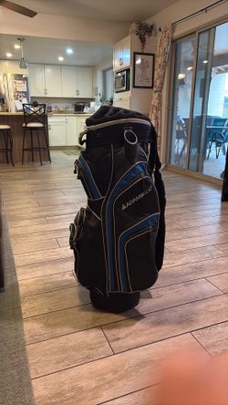 14 slot Adams cart, golf bag