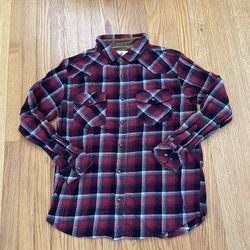 Legendary Whitetails Shirt Mens Large FULL SNAP Button Up FLANNEL SHIRT - RED