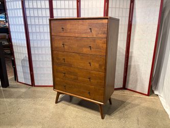 MCM Style Tallboy Dresser in Acorn