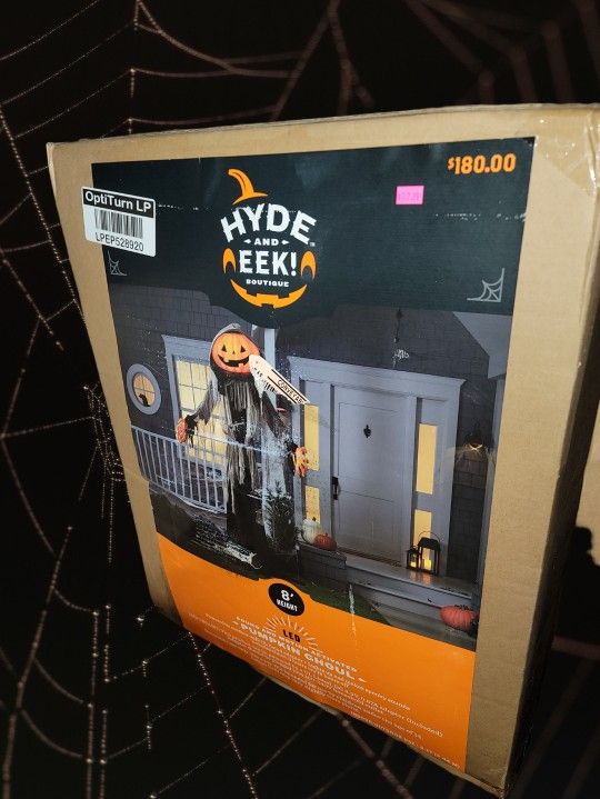 New In Box Hyde And Eek 8ft Sound & Motion Activated Electric Lewis The Pumpkin Jack O Lantern Ghoul
