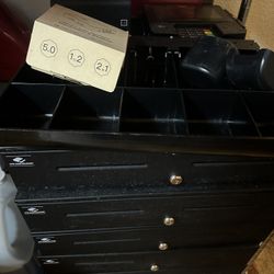 Six APG Cash Drawers Plus Card Reader And Receipt Printer