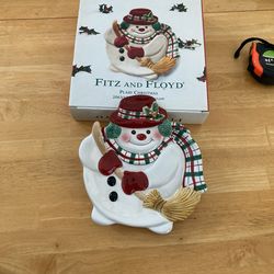 New Fitz And Floyd Plaid Christmas Plate