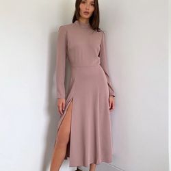 Aritzia Babaton Blush Pink/Mauve Maxi Dress