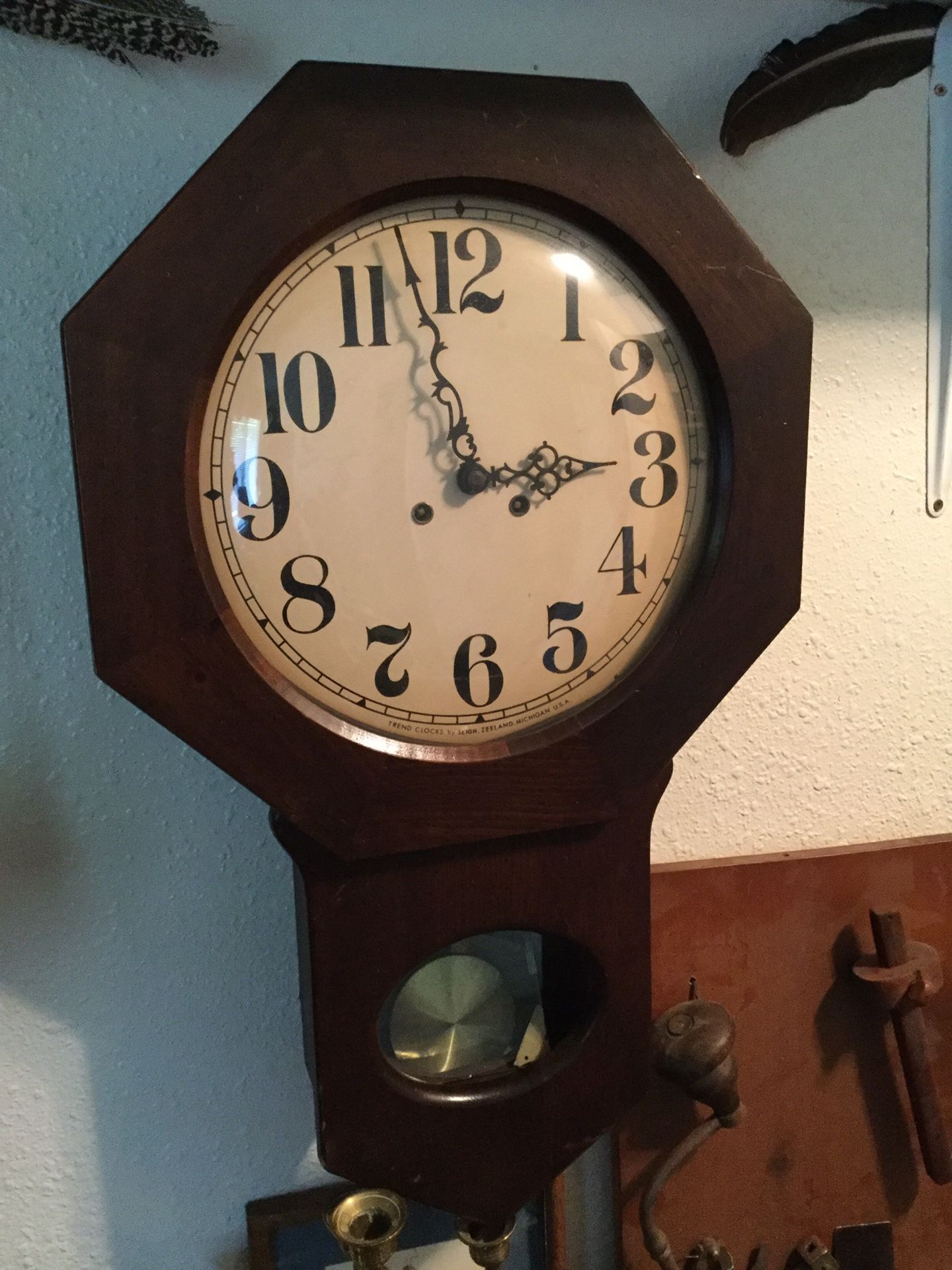 Large Antique Wooden Parlor clock