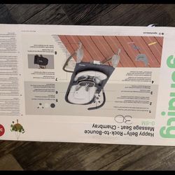 Ingenuity Happy Belly Rock to Bounce massage seat- Chambray