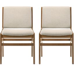 Assembled New Outdoor Contemporary Fabric Upholstered Dining Chairs Set of 2 Wooden Dining Chair