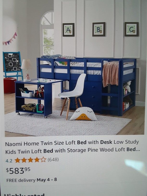 Twin Bed/kids Bed/loft Style Bed/ Boys Bed