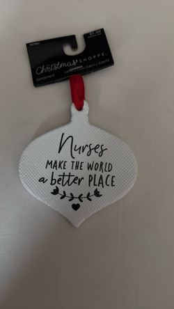 Christmas Tree Ornament ceramic ornament  Nurses make the world a better plac