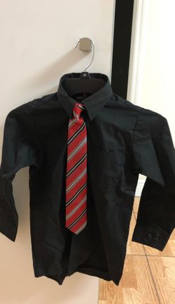 Boys Black Dress Shirt with Tie