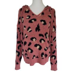 Womens Small super comfy/cozy muave animal print pullover hoodie