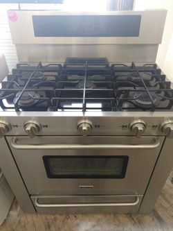Kenmore Elite 36 inch wide stainless steel 5 burner gas range for