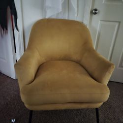 Mustard Yellow Velvet Arm Chair