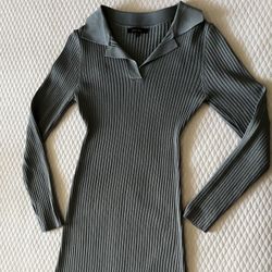 Long Sleeve, Short Knitted Dress