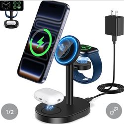 3 and 1 wireless  15w charging station for apple