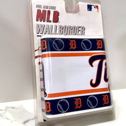 MLB DETROIT TIGERS Baseball Self Peel Stick Wall Border Peel Wallpaper