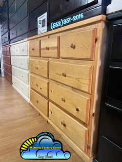 Nine drawer dresser natural pinewood chest cajonera Comoda de Pino