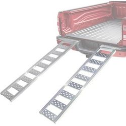 Straight Aluminum 2-Loading Ramp, 77'' x 13'', 1250 LBS Capacity Sturdy Construction Portable Ramp with Adjustable Safety Straps for Motorcycles, Ebik