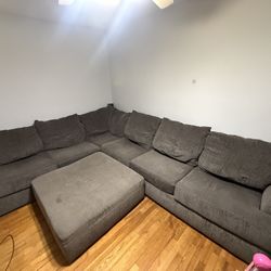 Sectional L Shape Sofa And Ottoman 