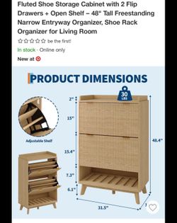 Shoe organizer cabinet