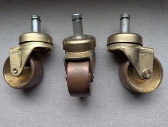 Vintage Solid Brass Caster Wheels