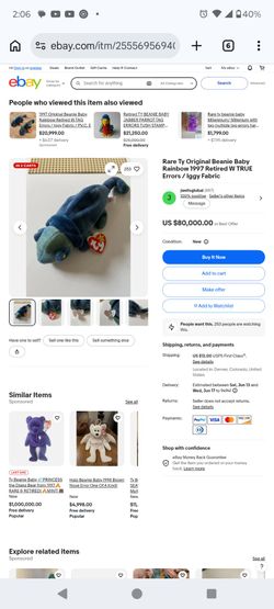 Original rainbow retired Bennie baby