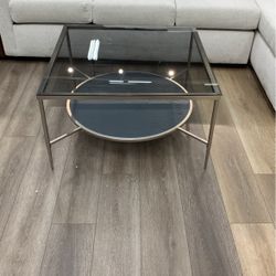 Glass Top Metal Finish Coffee Table