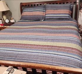 FULL SIZE STRIPED COVERLET SET