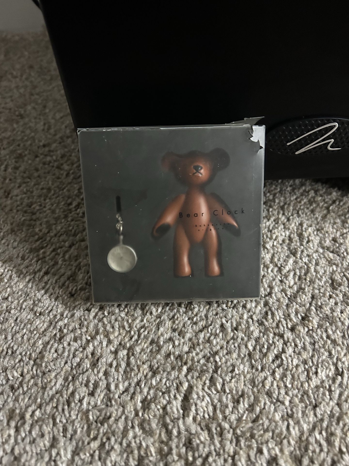 Bear Clock Collectible Figurine with Mini Watch Accessory