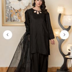 Farshi Shalwar Kurta Set 3 Piece Raw Silk