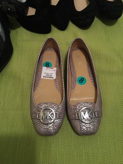 8 Michael Kors Silver leather shoes