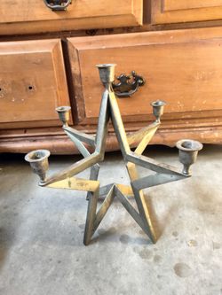 Brass Coated Star Candle Holder Centerpiece Christmas