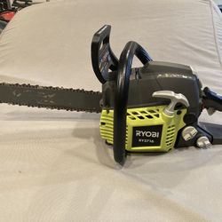 Chainsaw RYOBI Like New 18” or 16”. Two Bars, Two Chains
