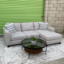 Gray Sectional Couch Sofa Reversible Chaise