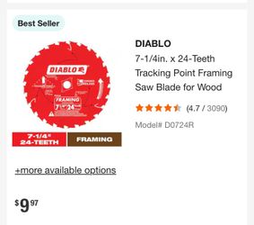 Diablo 7 1/4 24 Teeth Saw Blade