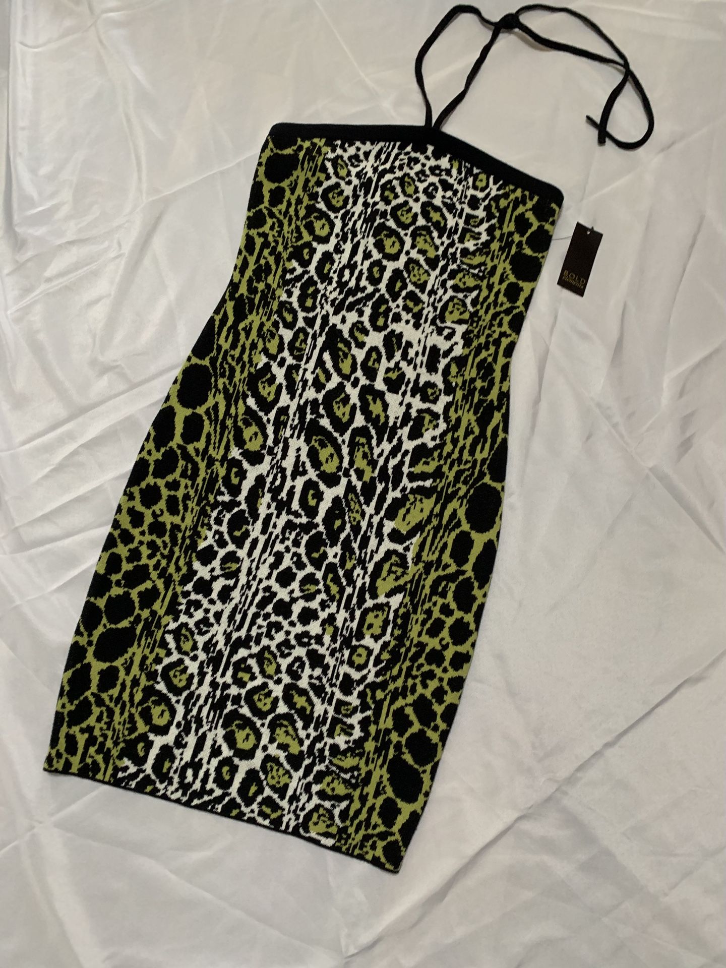 Rockabilly Green Animal Print Sweater Dress