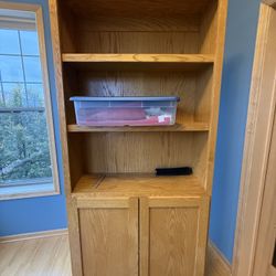 Solid Wood Bookshelf With Cabinet (two) 