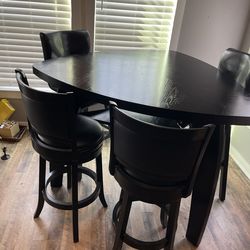 41” High Tall Dining Table 54” Diameter Curved Triangular Shaped