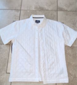 Saints White Short Sleeve Button-Up Shirt