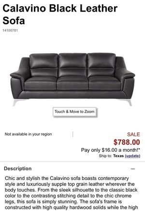 Calavino Black Leather Sofa Like New Hardly Used For In Calavino Black Leather Sofa Like New Hardly Used For In Pearland Tx Offerup