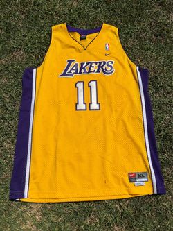 Nike Los Angeles Lakers Karl Malone #11 Gold NBA Basketball Jersey XL