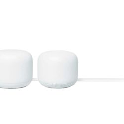 Nest WiFi Router with 1 Point - Mesh for Wireless Internet Wi-Fi Extender Smart Speaker Works and Google Home Systems Snow