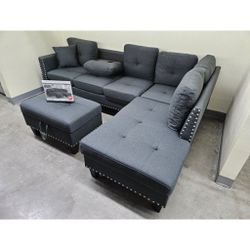 brand new sectional sofa with storage ottoman 