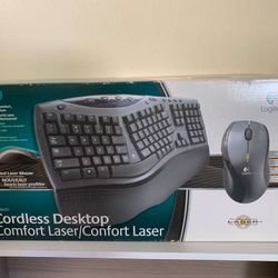 Brand New - Logitech Cordless Desktop Comfort Laser Keyboard and Mouse