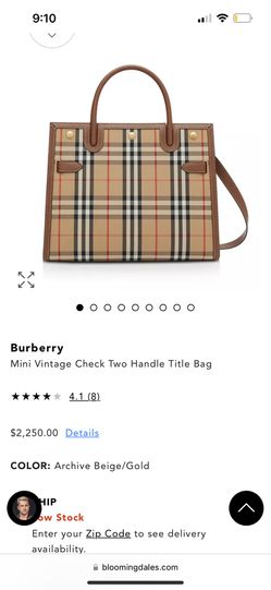 Burberry Mini Vintage Check Two Handle Title Bag