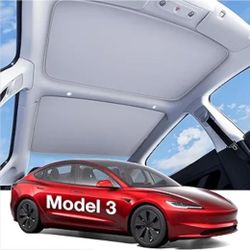 Tesla Model 3 2020-2026 Sunshade Roof [Never Sag, Nano Ice-Crystal Coatings] 3-Gen Heat Insulation Glass Roof Sun Shade, Accessories for Tesla Model 3